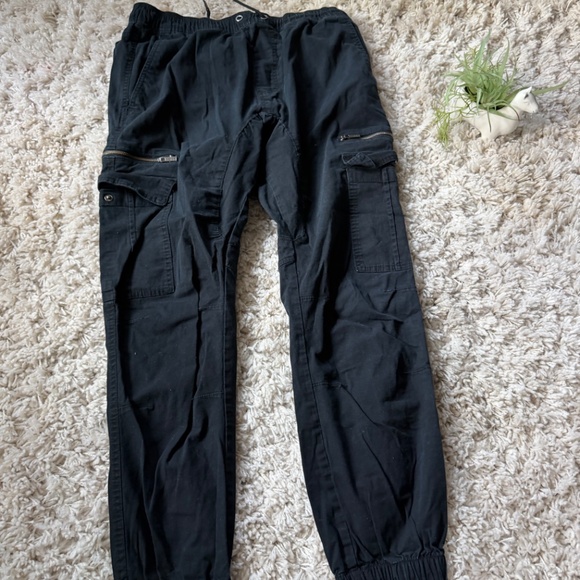 Men's Classic CSG workout athletic stretchy Black Cargo Pants your casual wardro - Picture 3 of 5